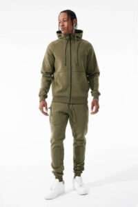 Men's-Exclusive-Fleece-Hoodie's-8860H-OLIVE-MODEL1